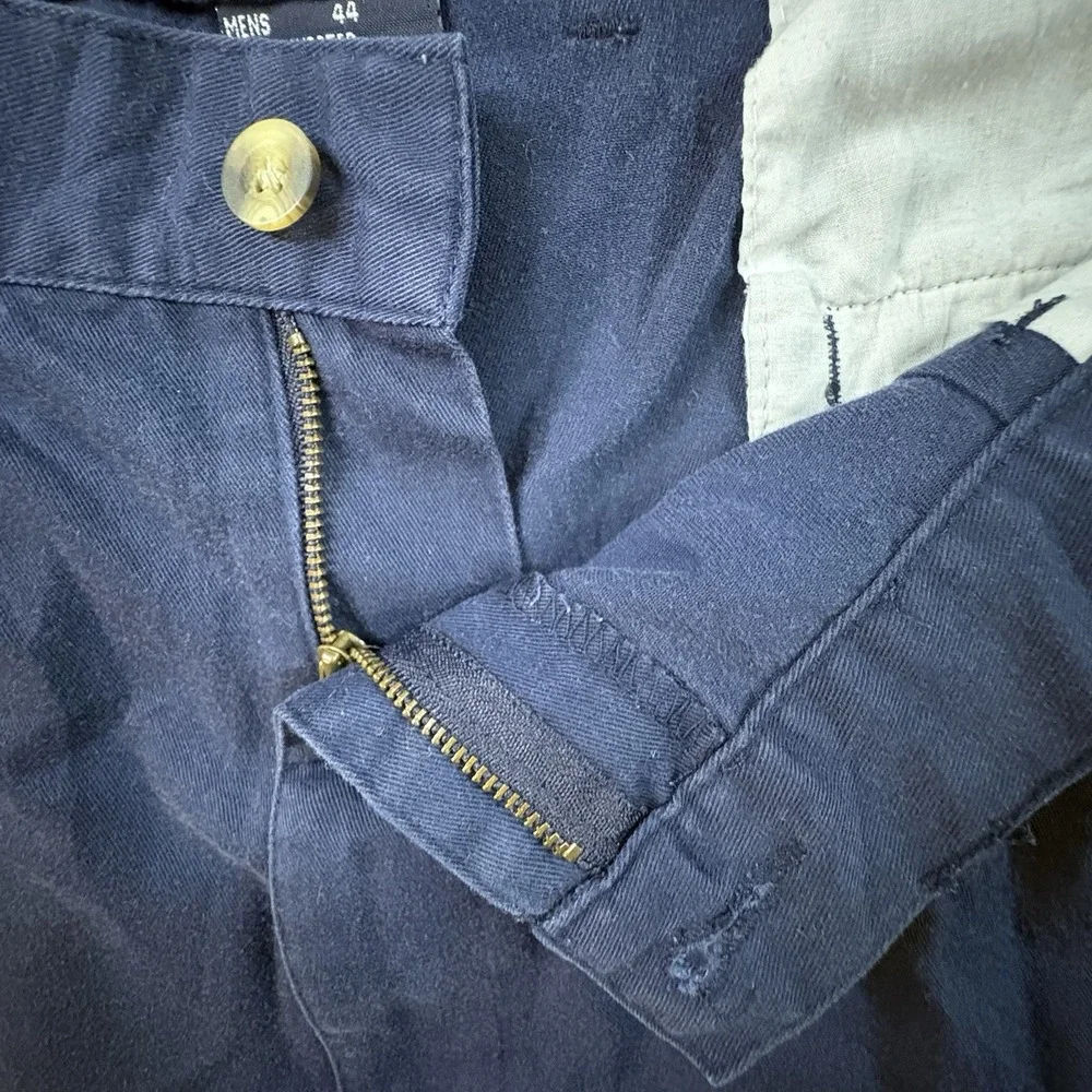 Puritan Men's 44x7.75 Navy Pleated Chino Shorts Casual Golf Classic SEE DESC